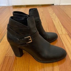 Cole Haan Black Genuine Leather Bootie Heels